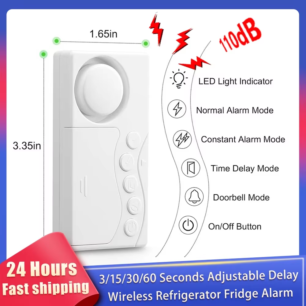 Home Security Bars - New Freezer Door Alarm with Delay