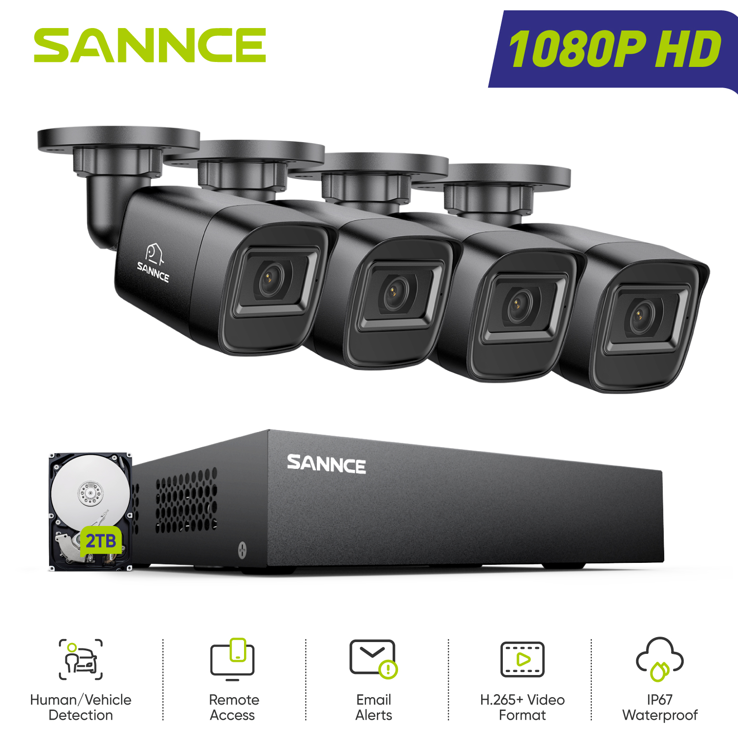 Home Security Services - SANNCE 1080P Security Camera System 8CH