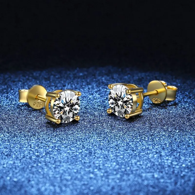 Home Security Companies - 18K gold inlaid diamond women's earrings,