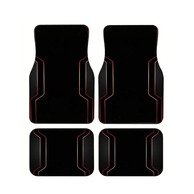 Home Security Companies - 4Pcs Universal Car Floor Mats Red