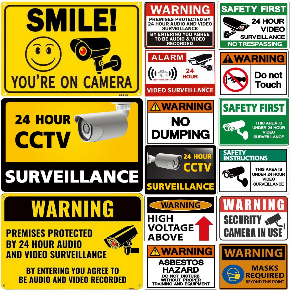 Home Security Bars - Aluminum 24-hour Video Surveillance Metal Sign