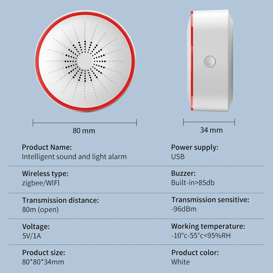 Tuya WiFi ZigBee Smart Alarm S - Home Security Siren incelemesi ve fiyatı