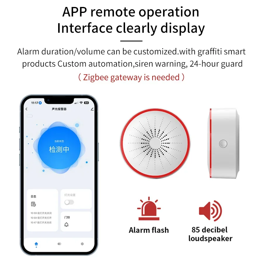 Tuya ZigBee Smart Siren 85DB W - Home Security Siren incelemesi ve fiyatı