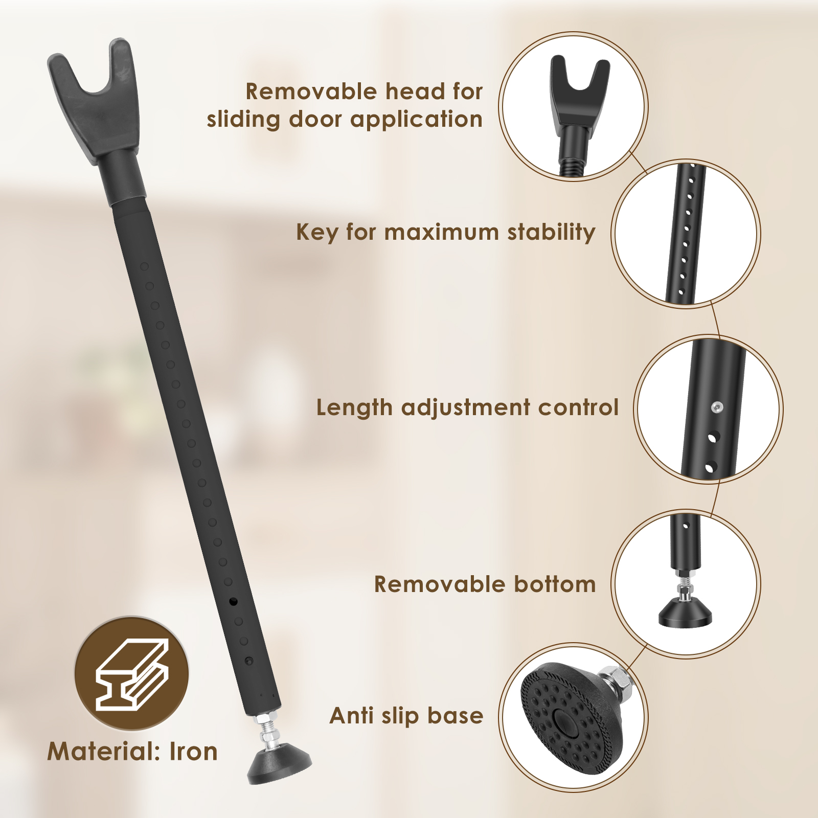 Sliding Door Lock Bar 44-55 In - Home Security Bars incelemesi ve fiyatı