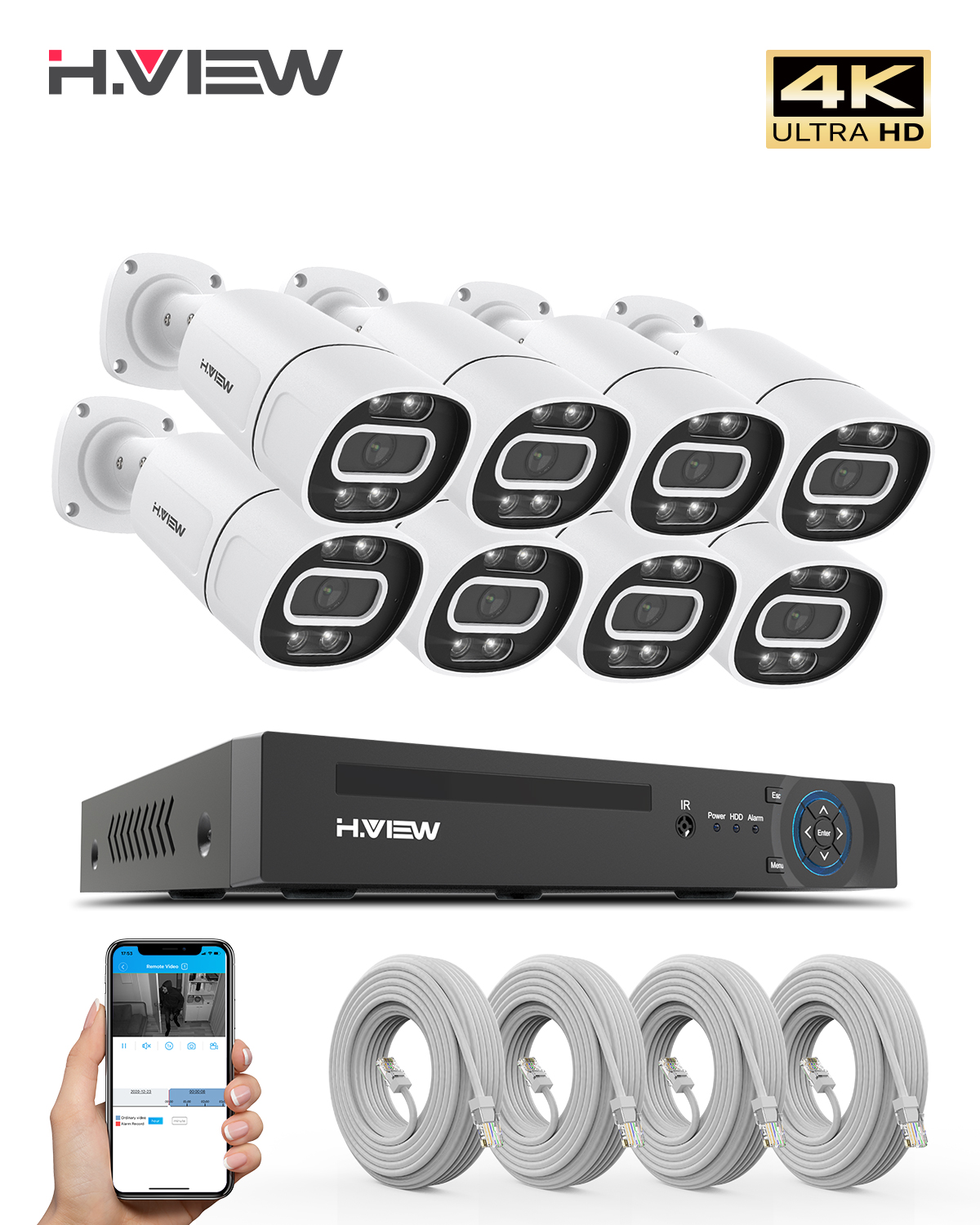 H.View 4K 5Mp 8Mp poe Cctv Sec - Home Security Services incelemesi ve fiyatı