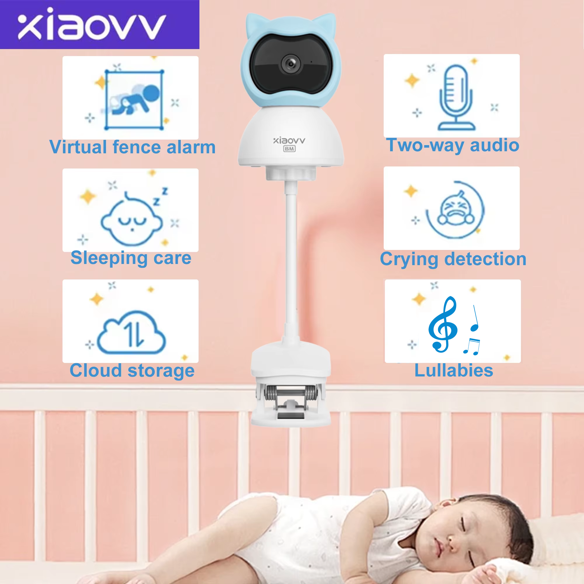4MP WiFi xiaovv indoor Baby Mo - Home Security News incelemesi ve fiyatı