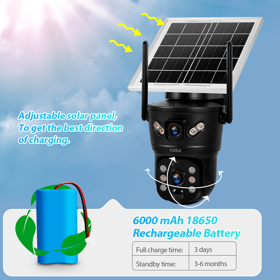 KERUI Outdoor 6MP Solar Camera - Home Security Services incelemesi ve fiyatı