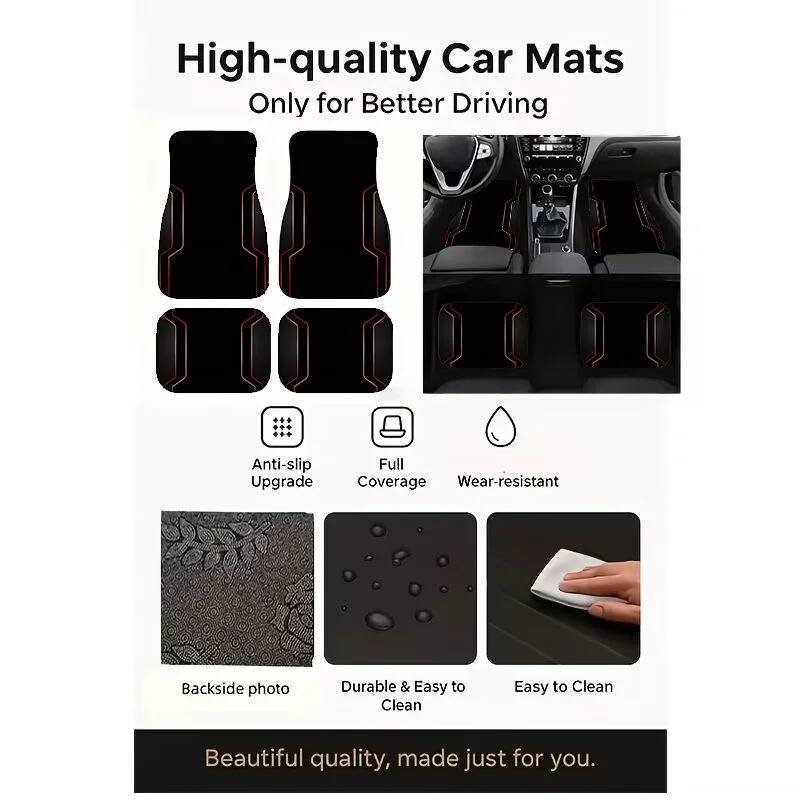 4Pcs Universal Car Floor Mats  - Home Security Companies incelemesi ve fiyatı